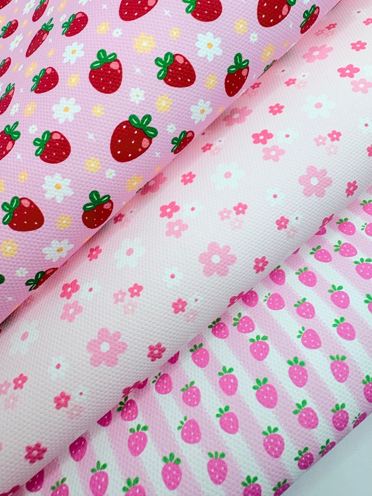 Pink strawberry daisy Fabric Friday Bundle