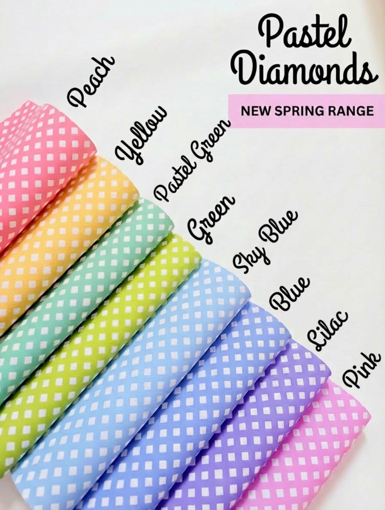 1183 - Mini Pastel Spring Diamond repeated pattern printed canvas sheet