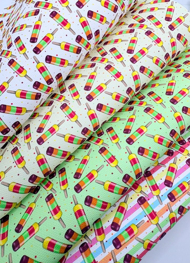 1800 - Fruit Pastille Lollies Summer ice lolly printed canvas fabric sheet