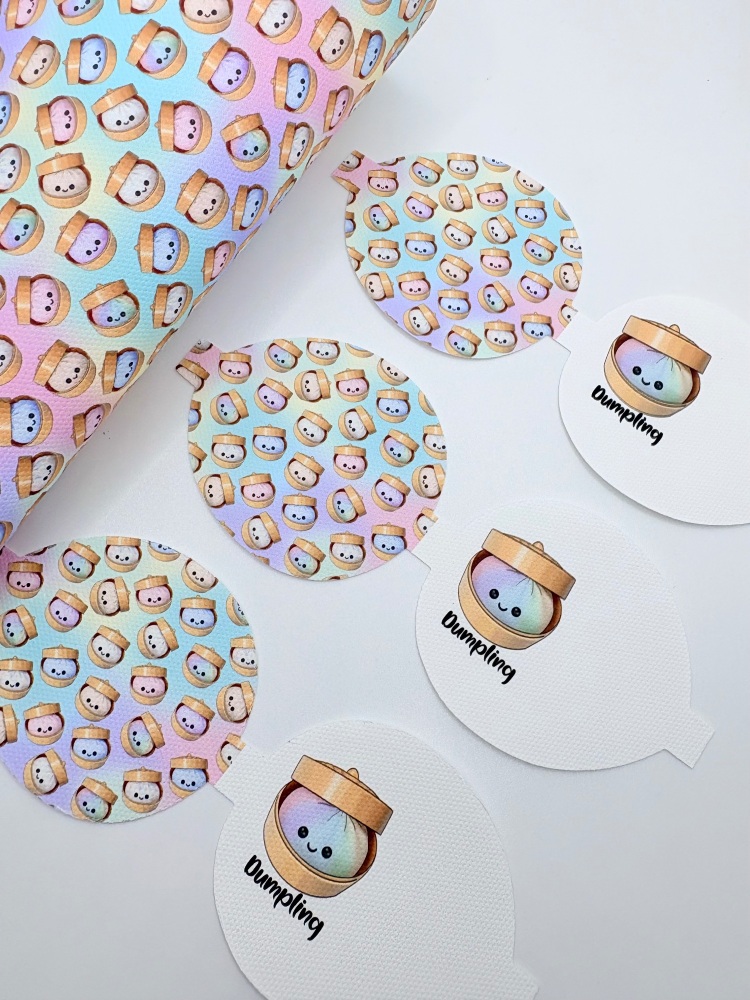 Little dumpling printed bow loop pre cut bow loop