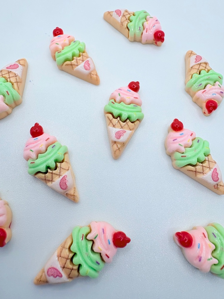 Ice cream sundae in wafer embellishment