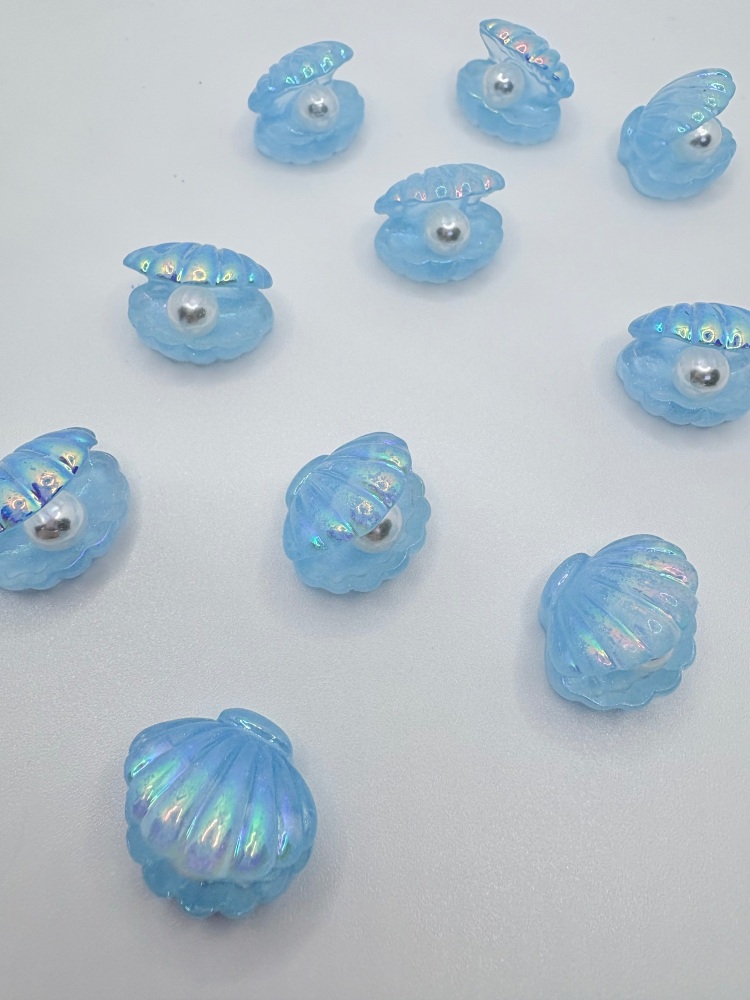 Pearl Shell baby blue embellishment resin embellishment