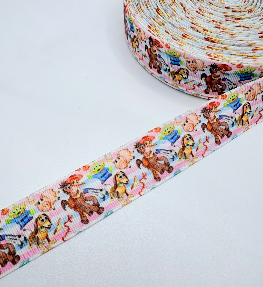 1" 25mm Toy story inspired pastel stripe grosgrain ribbon