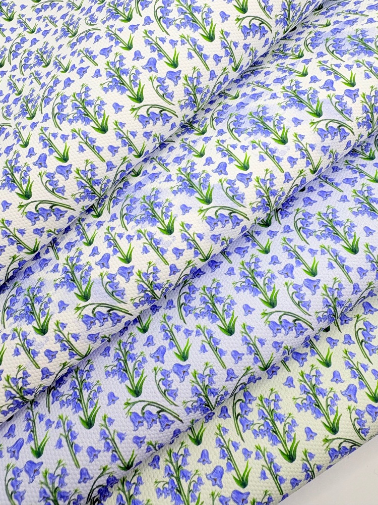 1801 - Bluebell Flowers printed canvas fabric sheet