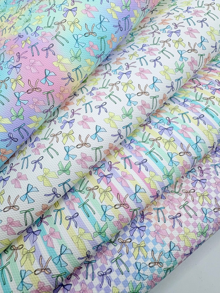 1801 - Rainbow Ribbons printed canvas fabric sheet