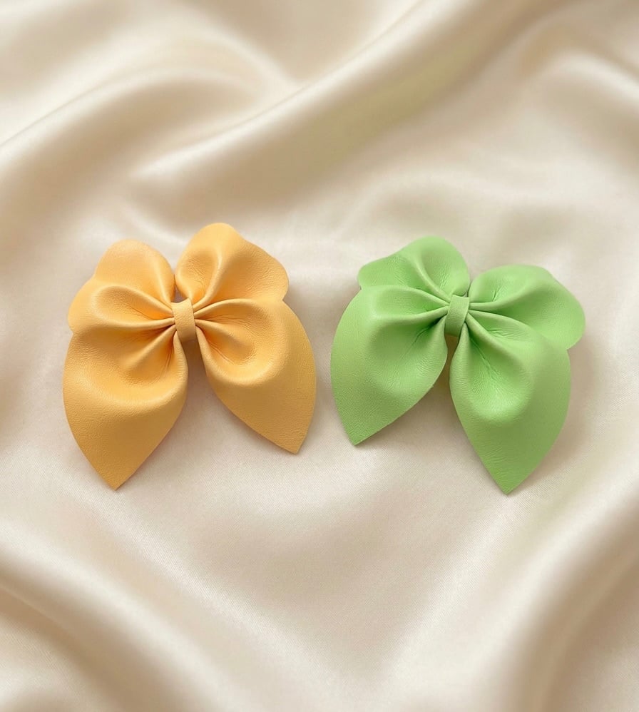 Yellow and green Pinch Bow Cut n Pinch printed leather sheet