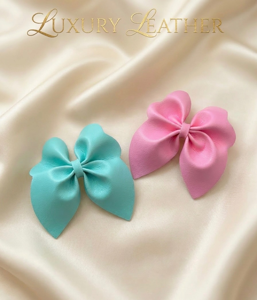 Baby pink and aqua Pinch Bow Cut n Pinch printed leather sheet
