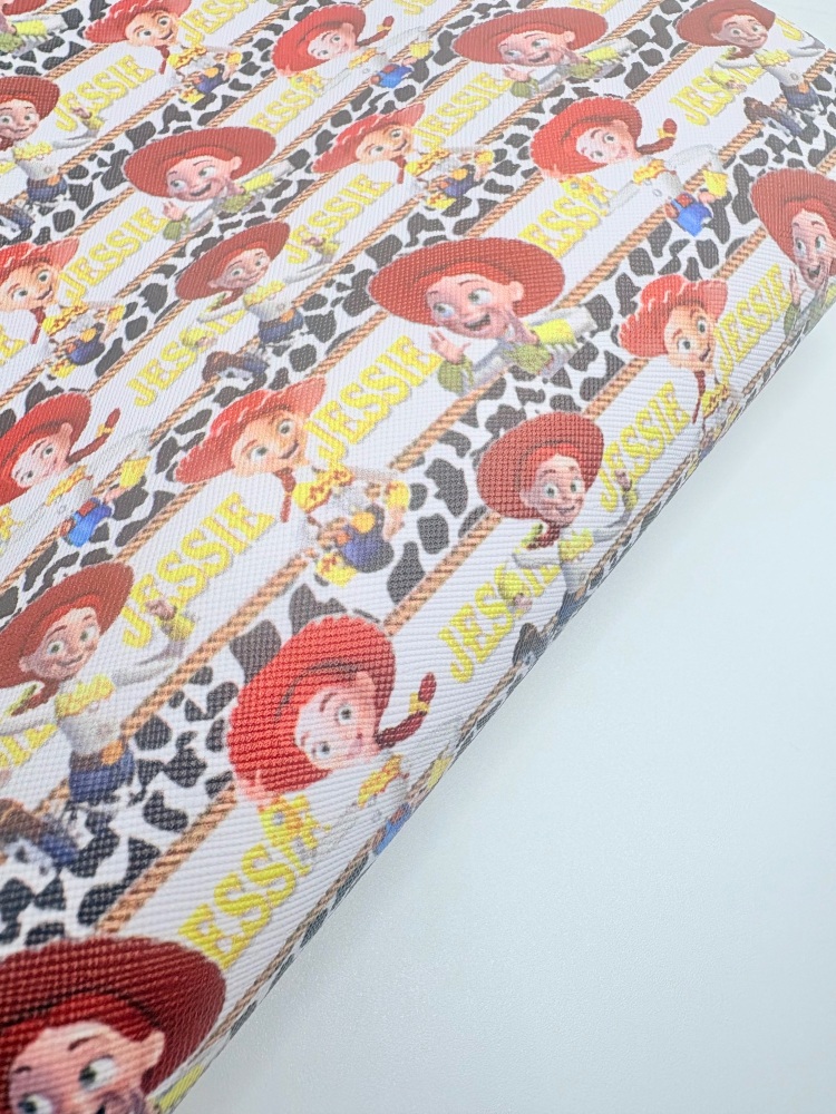 Jessie toy story collage print printed leatherette