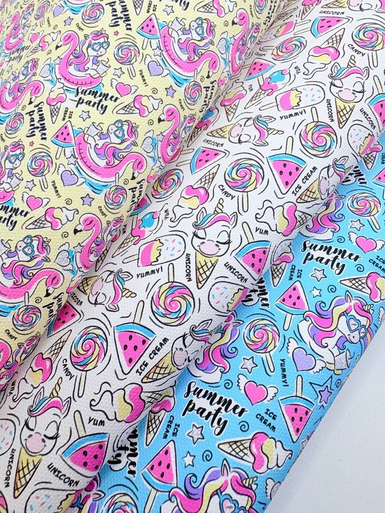 Summer party unicorn holiday print Fabric Friday Bundle