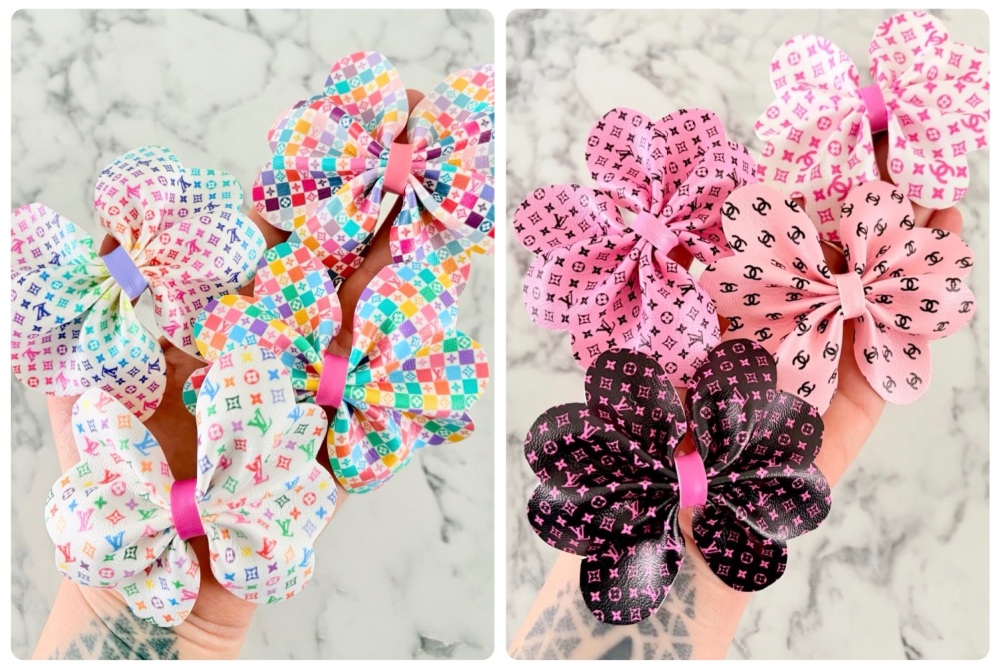 2 SHEETS OF CUT YOUR OWN LEATHER PINCH BOWS - BRANDED LIMITED EDITON