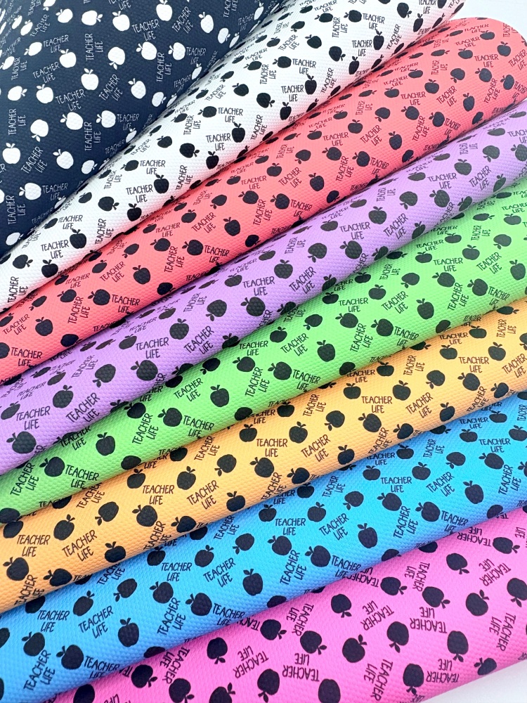 1802 - Coloured teacher life printed canvas fabric sheet