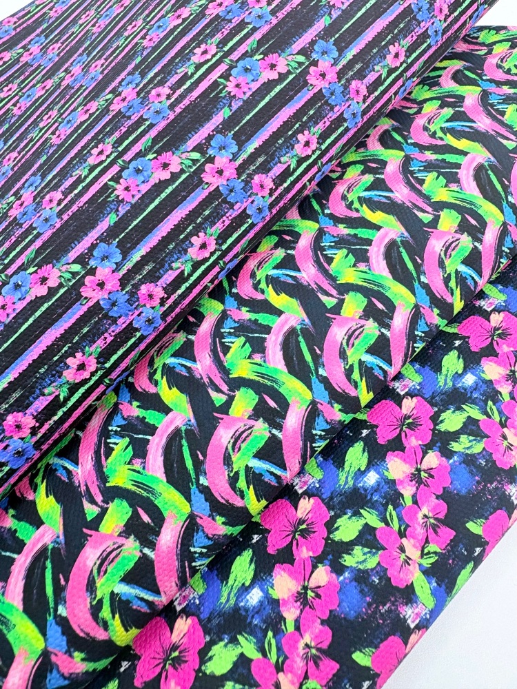 Floral neon print Fabric Friday Bundle