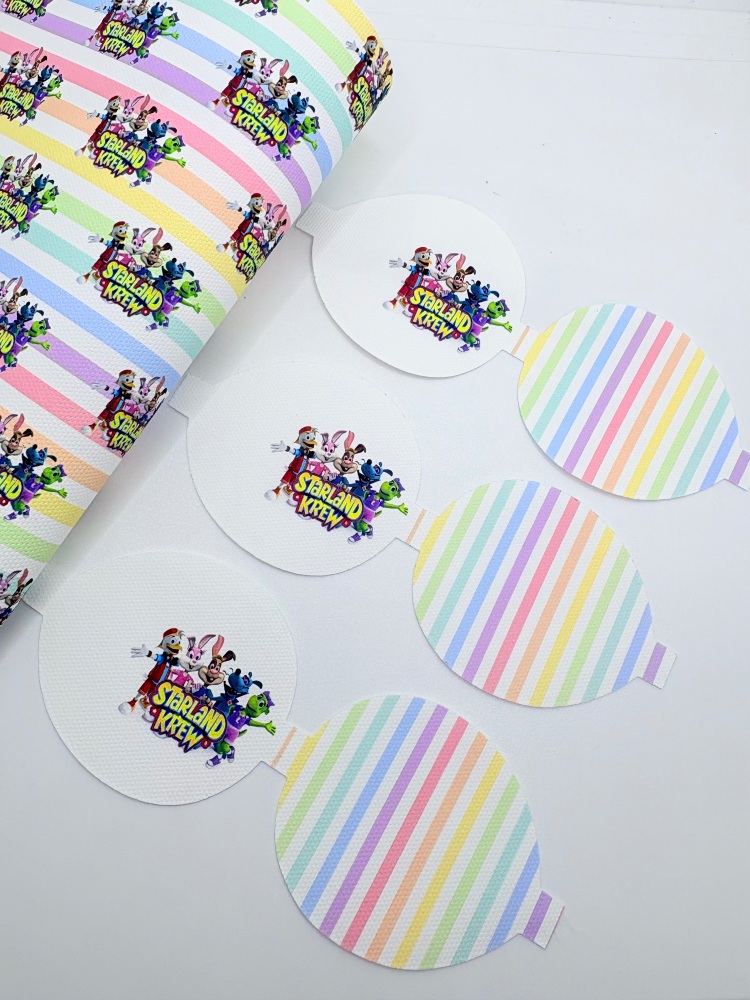 Pastel rainbow stripe starland krew pre cut bow loop