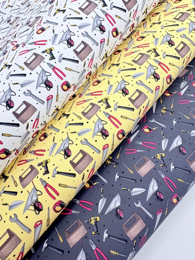 1802 - DIY Dad tool print printed canvas fabric sheet