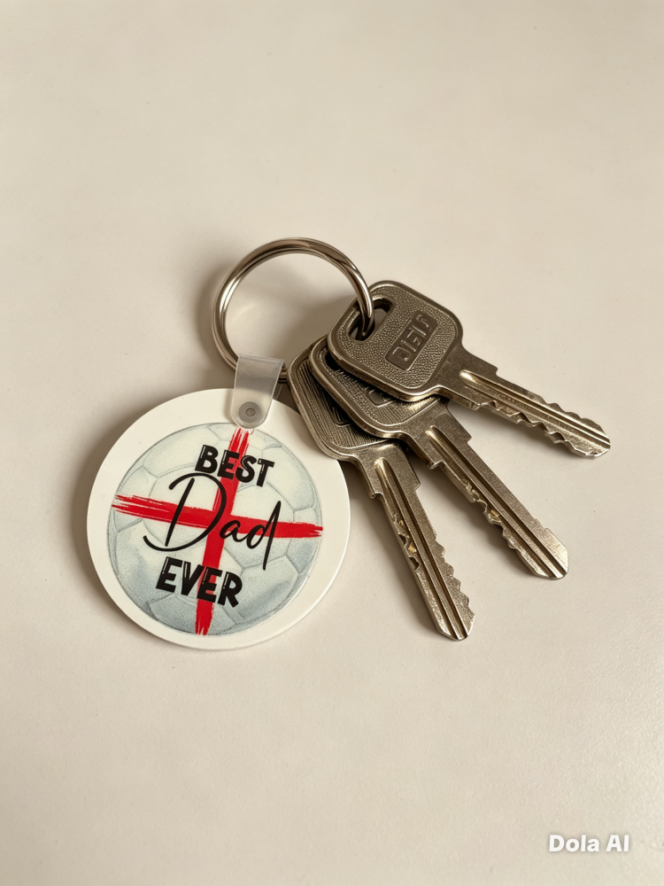 LIMITED EDITION - Best Dad Ever England circular keyring