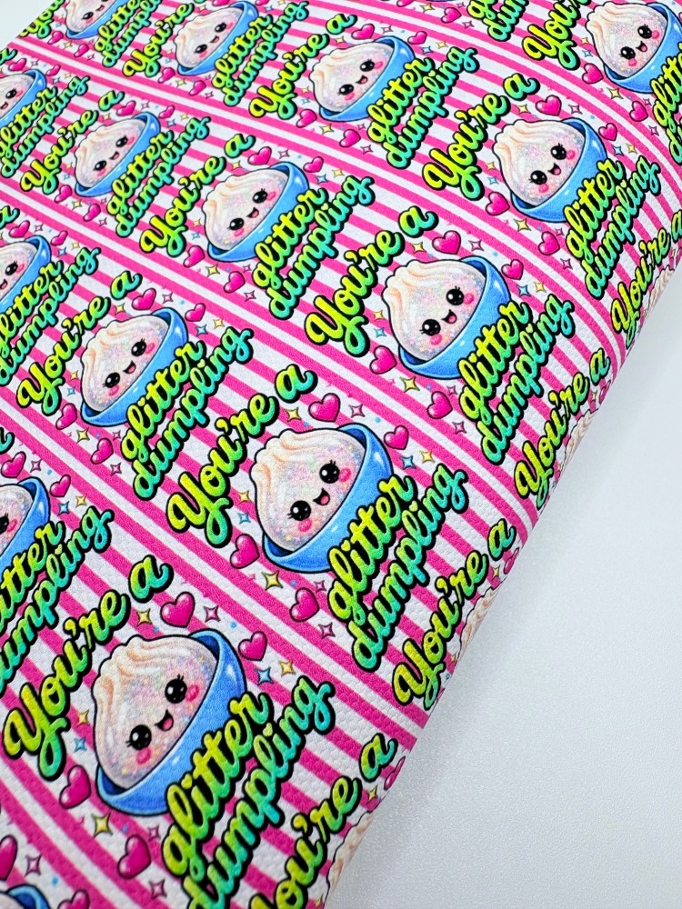 1501 - You're a little dumpling squishy printed canvas fabric