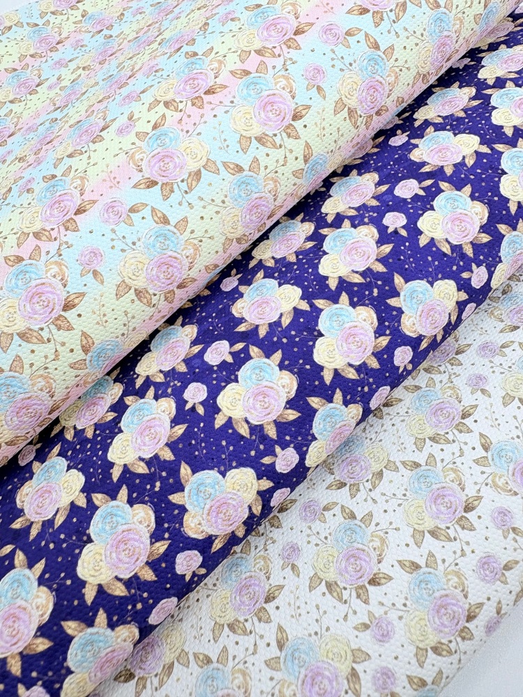 Pastel rainbow rose gold floral Fabric Friday Bundle