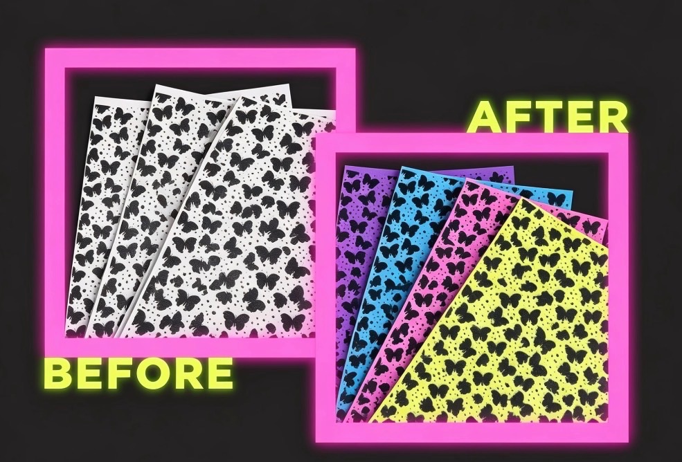 BUTTERFLY - UV Light reactive Colour changing leatherette