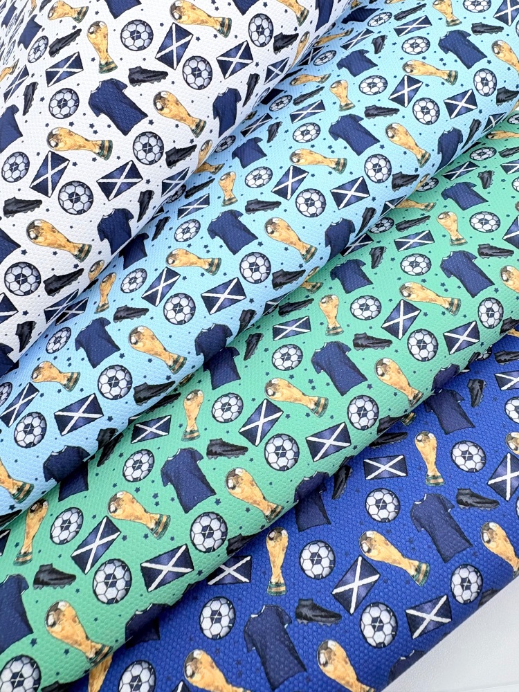 1802 - Scotland World Cup mixed collage printed canvas fabric sheet