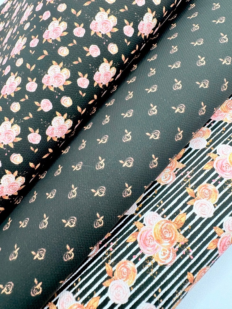 Black Rose gold floral Fabric Friday Bundle