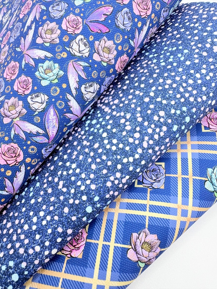 Navy Golden butterflies Fabric Friday Bundle
