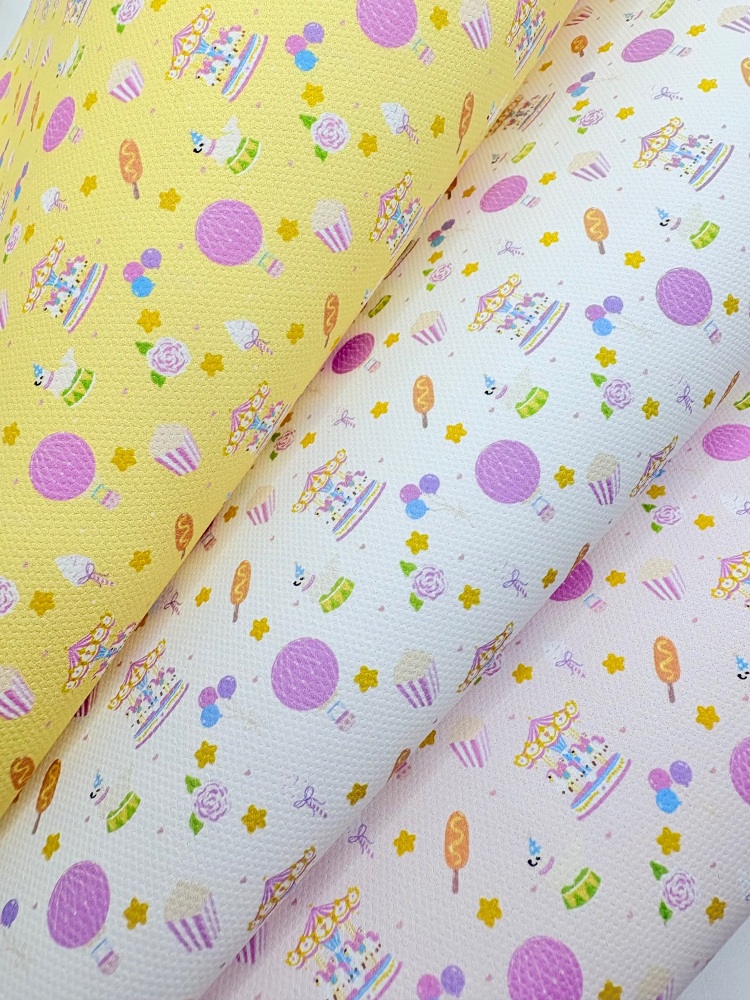 1802 - Carousel balloon carnival printed canvas fabric sheet