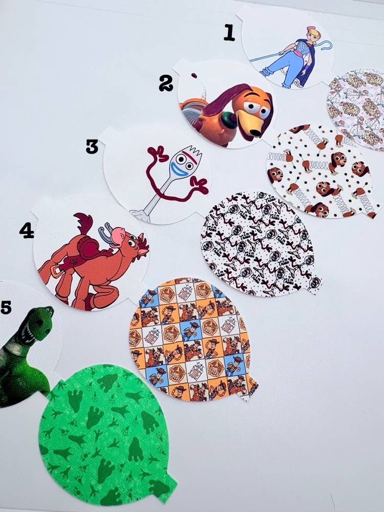 Toy Story inspired characters original printed bow loop pre cut bow loop