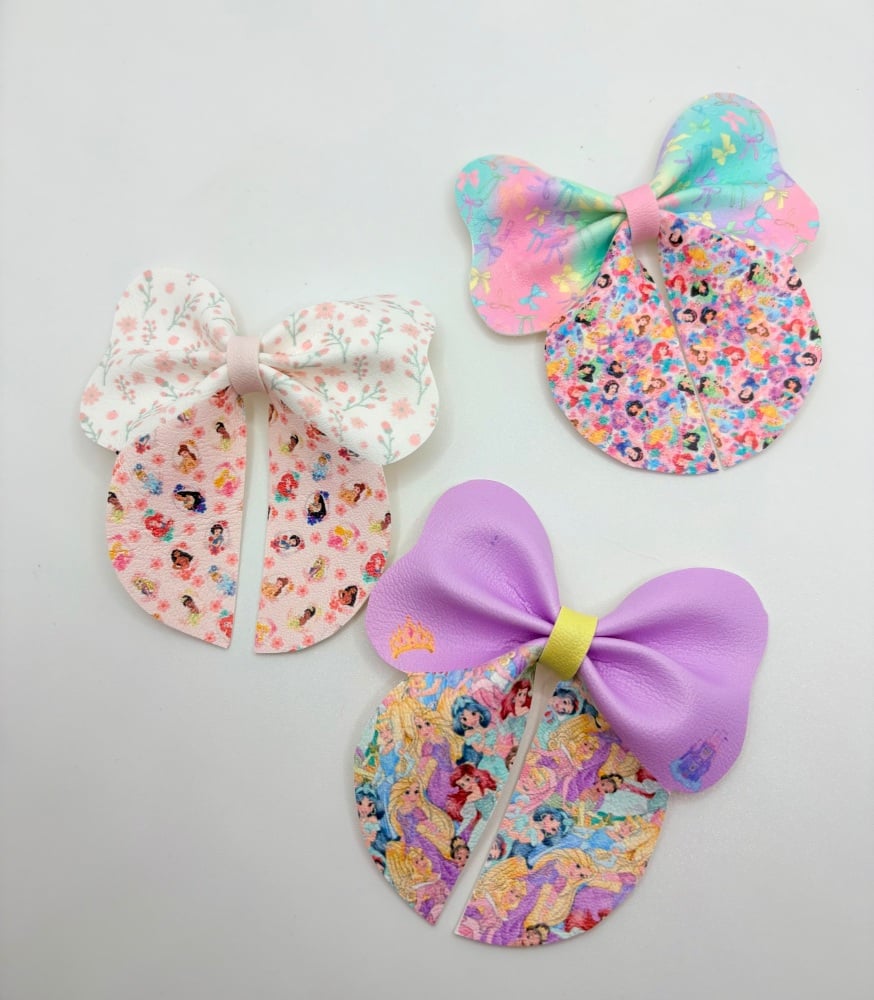 Princess Long Tail Nicola Pinch Bow Cut n Pinch printed leather sheet