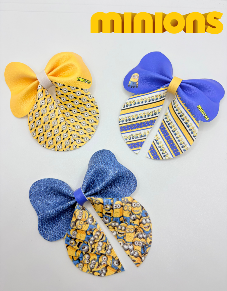 Minions Long Tail Nicola Pinch Bow Cut n Pinch printed leather sheet
