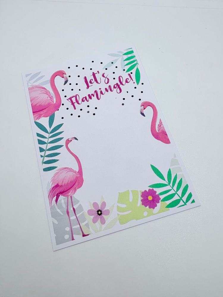 Lets flamingle flamingo printed bow card (PACK OF 10)