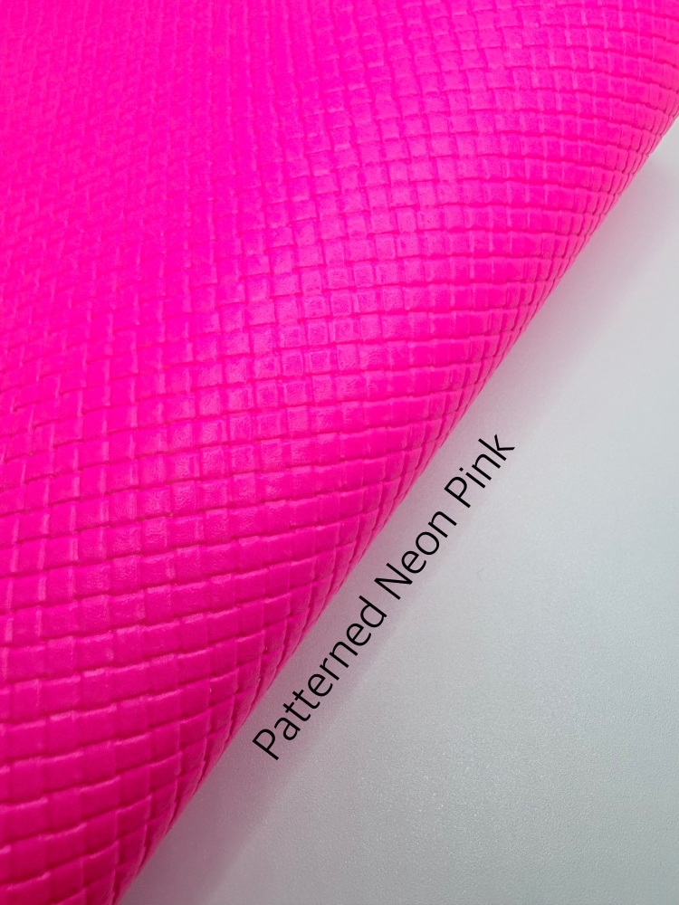 Glossy Barbie neon pink patterned plain leather