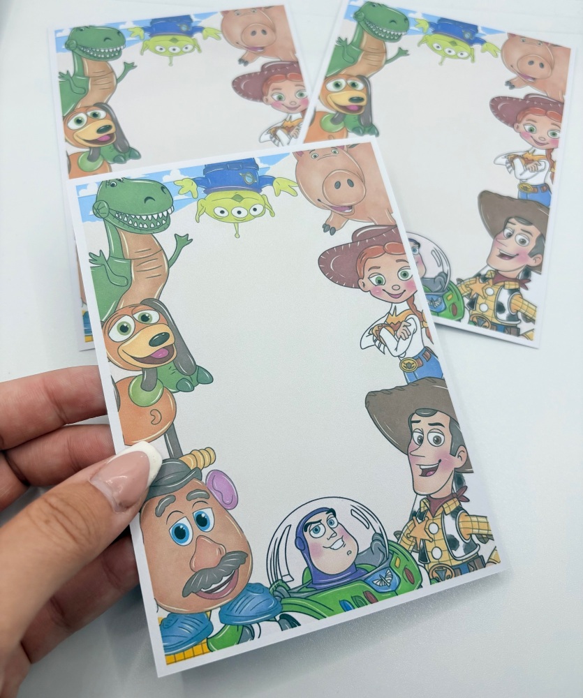 Watercolour toy story printed bow card (PACK OF 10)