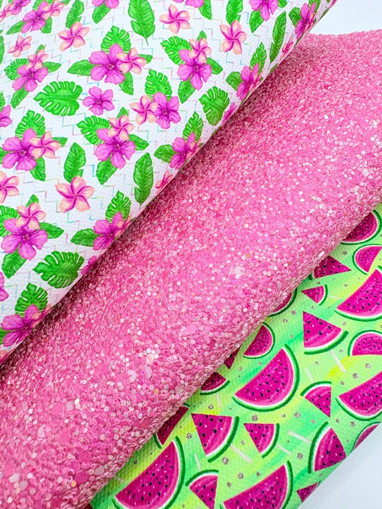 Neon watermelon glitter Fabric Friday Bundle