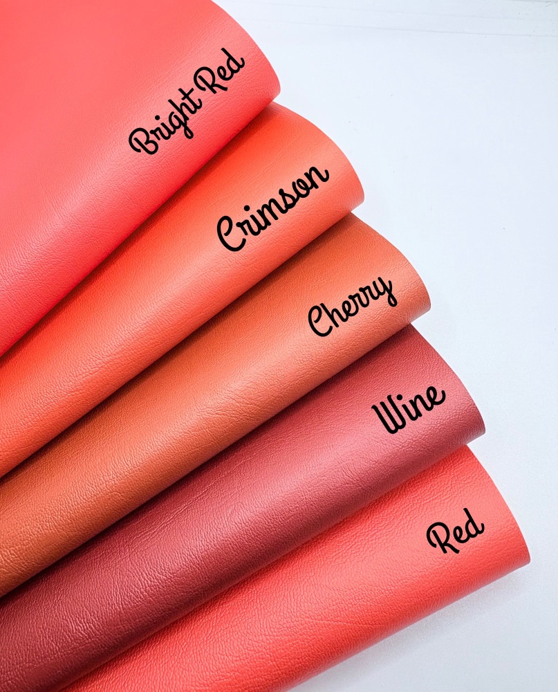 Red Printed in house Smooth leatherette fabric