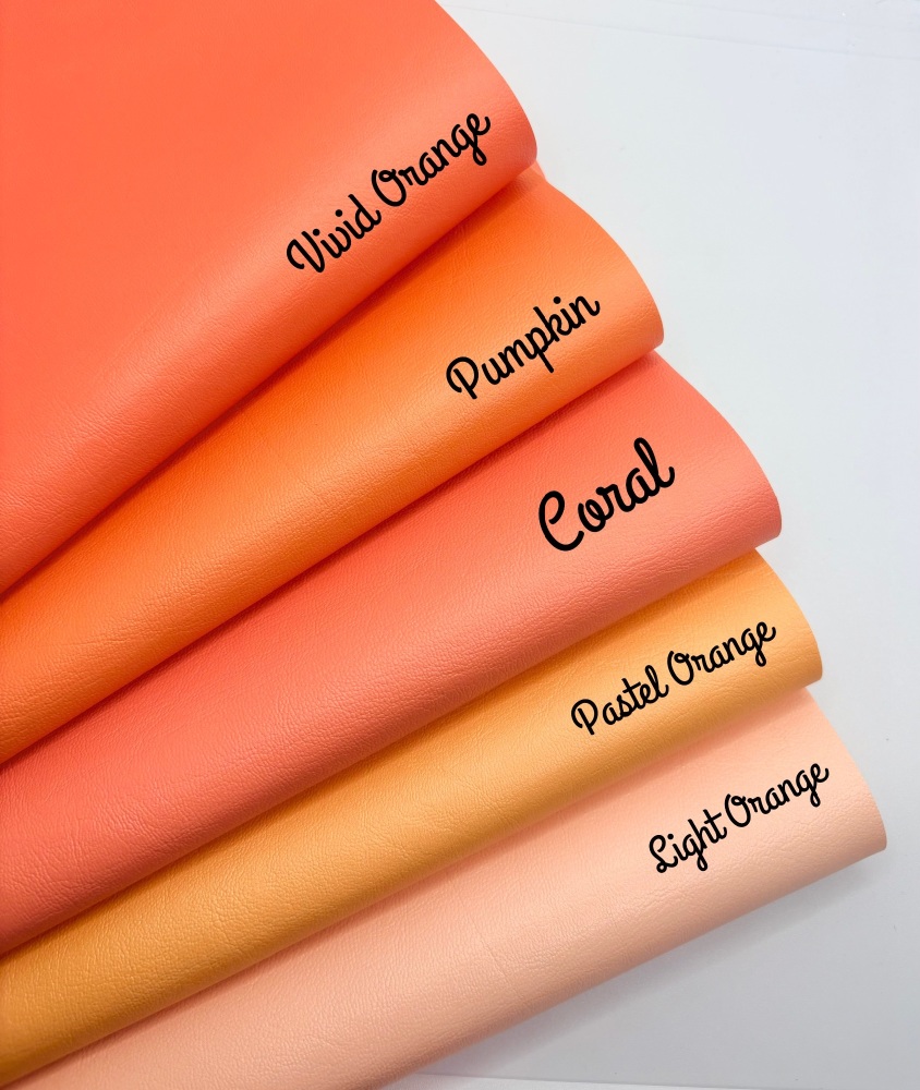 Orange Printed in house Smooth leatherette fabric