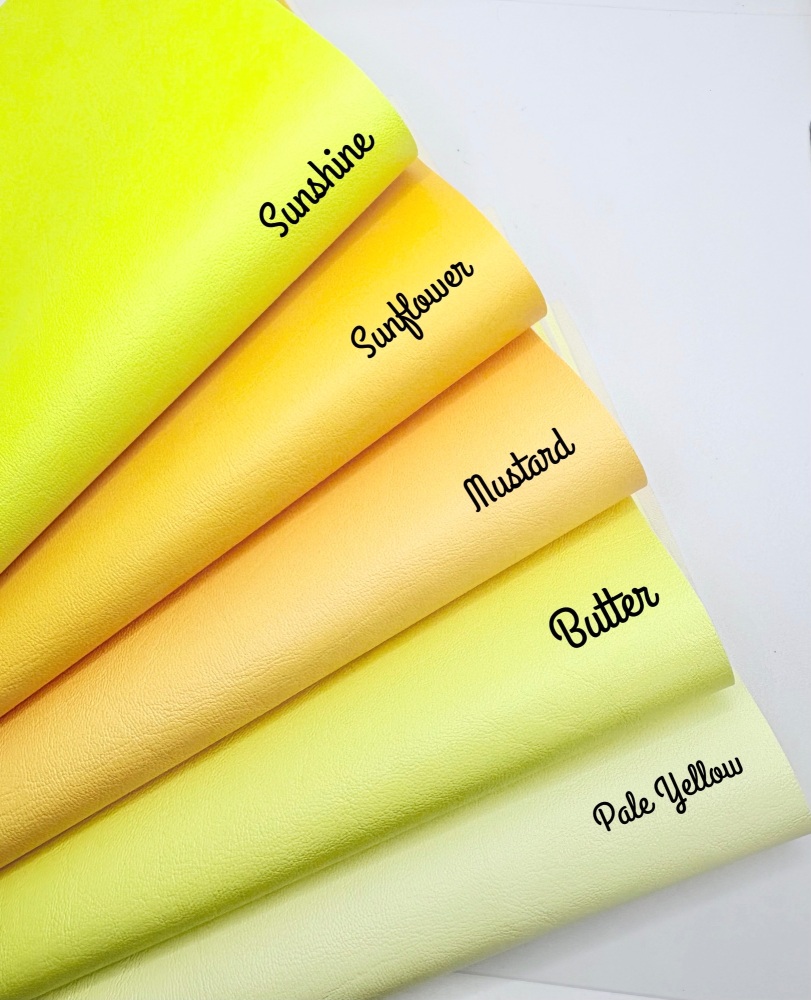 Yellow Printed in house Smooth leatherette fabric