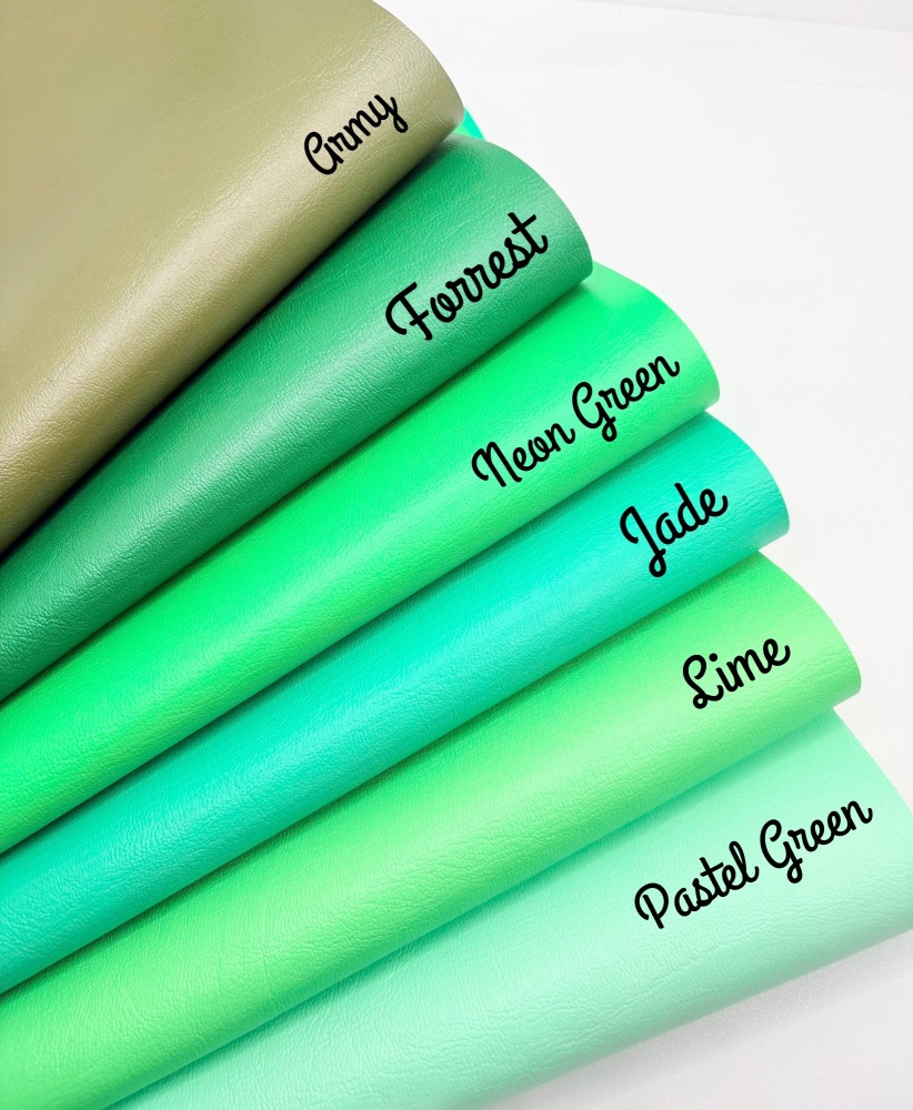 Green Printed in house Smooth leatherette fabric