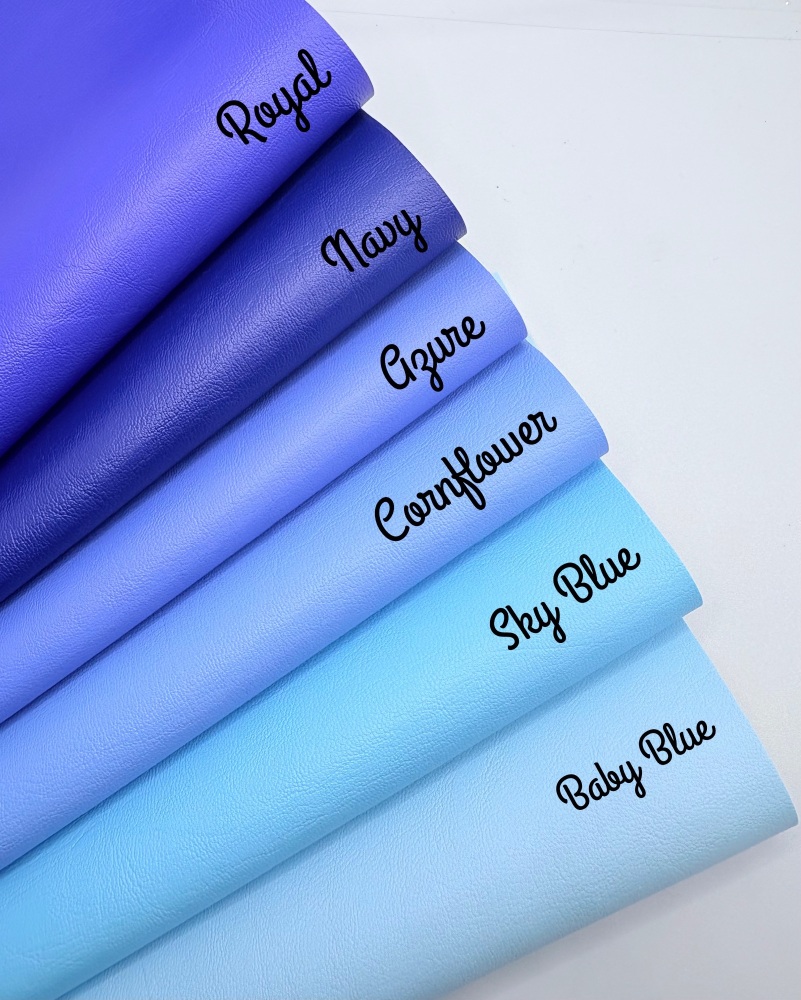 Blue Printed in house Smooth leatherette fabric