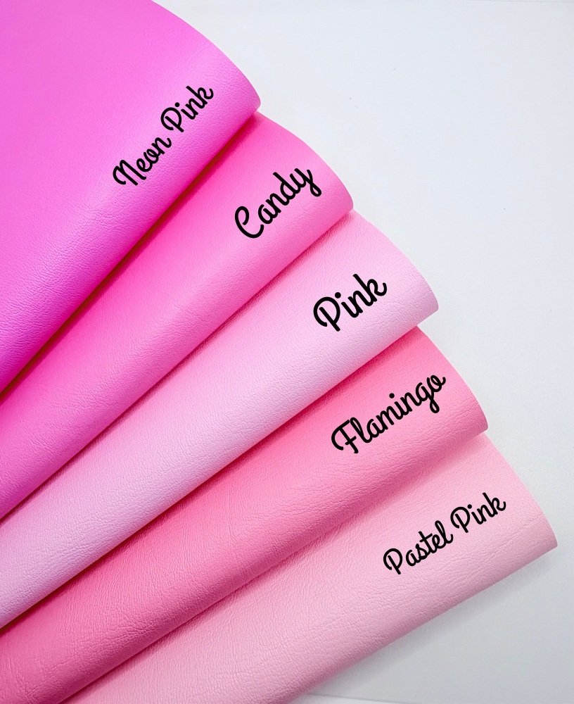 Pink Printed in house Smooth leatherette fabric
