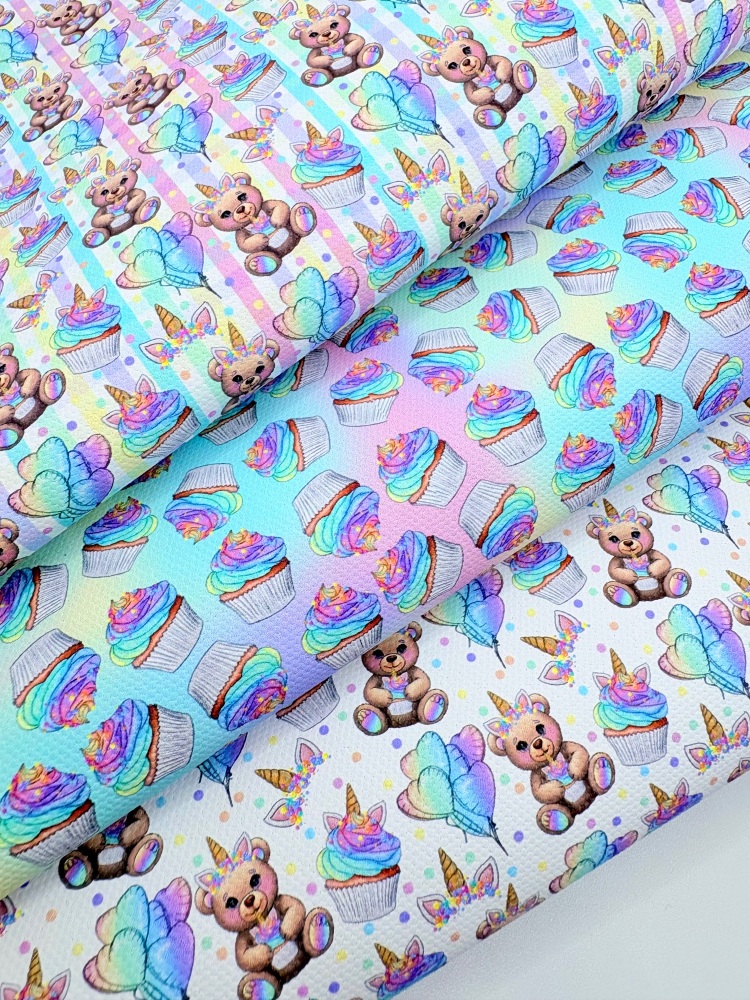 Pastel rainbow teddy bear unicorn cupcake fiver friday bundle