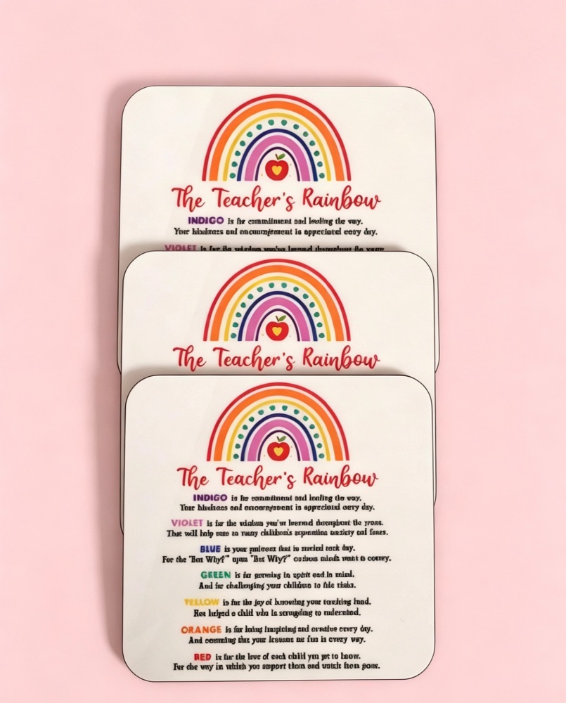 COASTER - The Teacher Rainbow gift leavers coaster