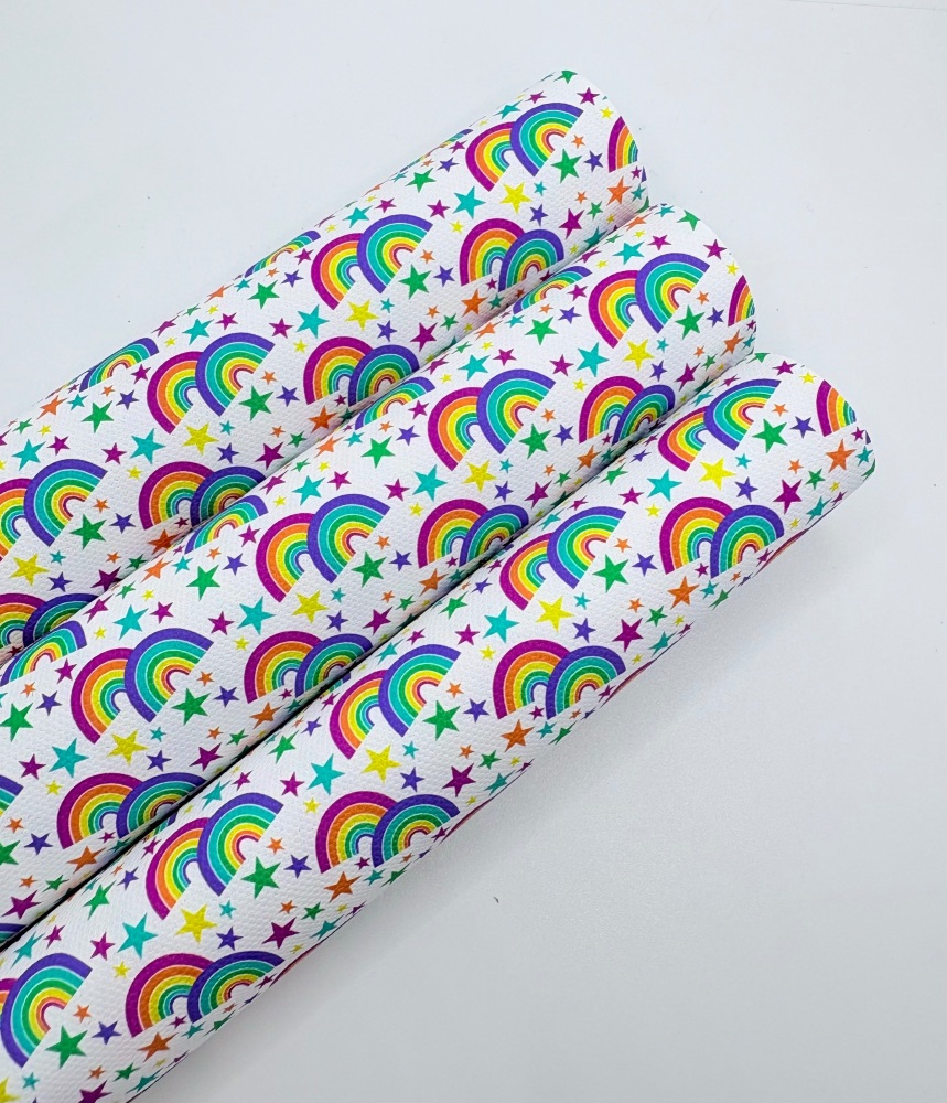 1146 - Rainbow Bright Stars printed canvas sheet