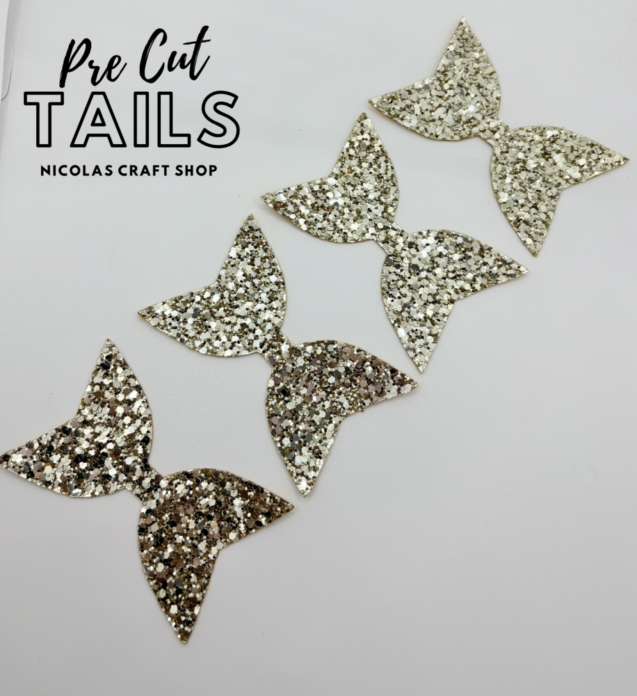 X4 LIGHT GOLD PRE CUT LUXURY GLITTER TAILS