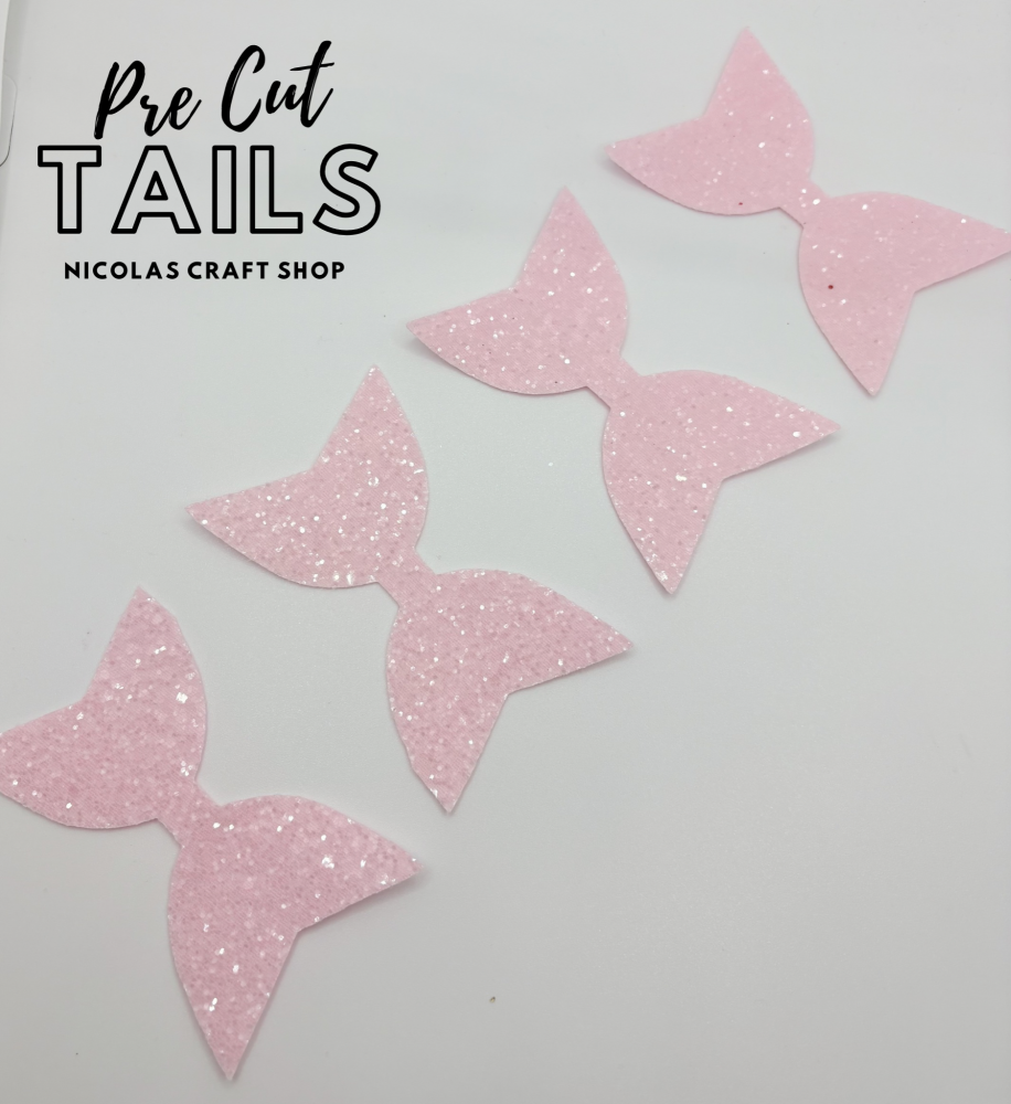 X4 PINK ICED PRE CUT LUXURY GLITTER TAILS
