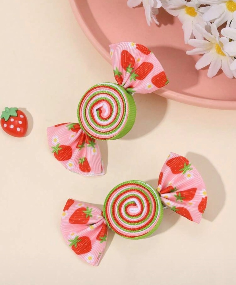 Pink Strawberry sweet valentine Hair Clip