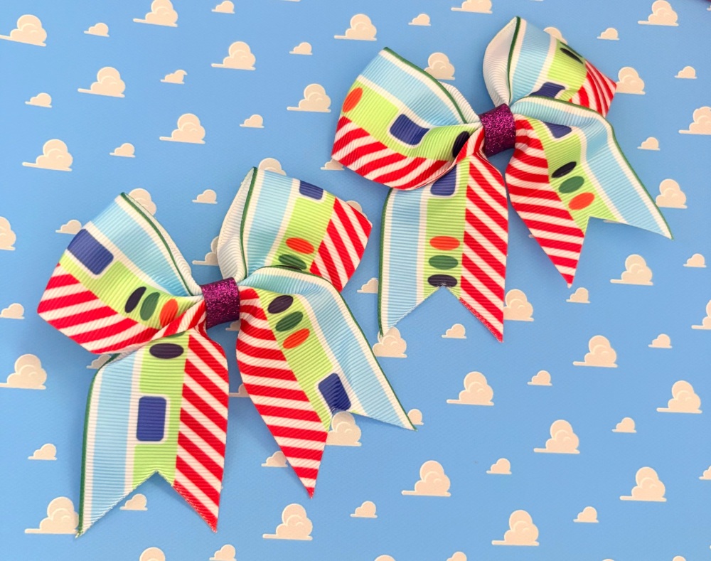 Buzz space ranger inspired Grosgrain Hair bow Stall Filler with clip