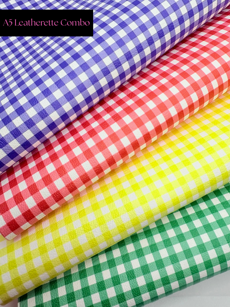 A5 - School Gingham Combo Leatherette set