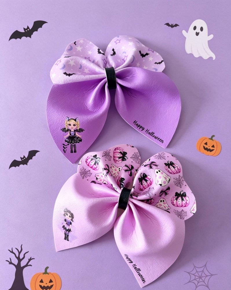 Bat & Skeleton Dolly girls Pinch Bow Cut n Pinch printed leather sheet