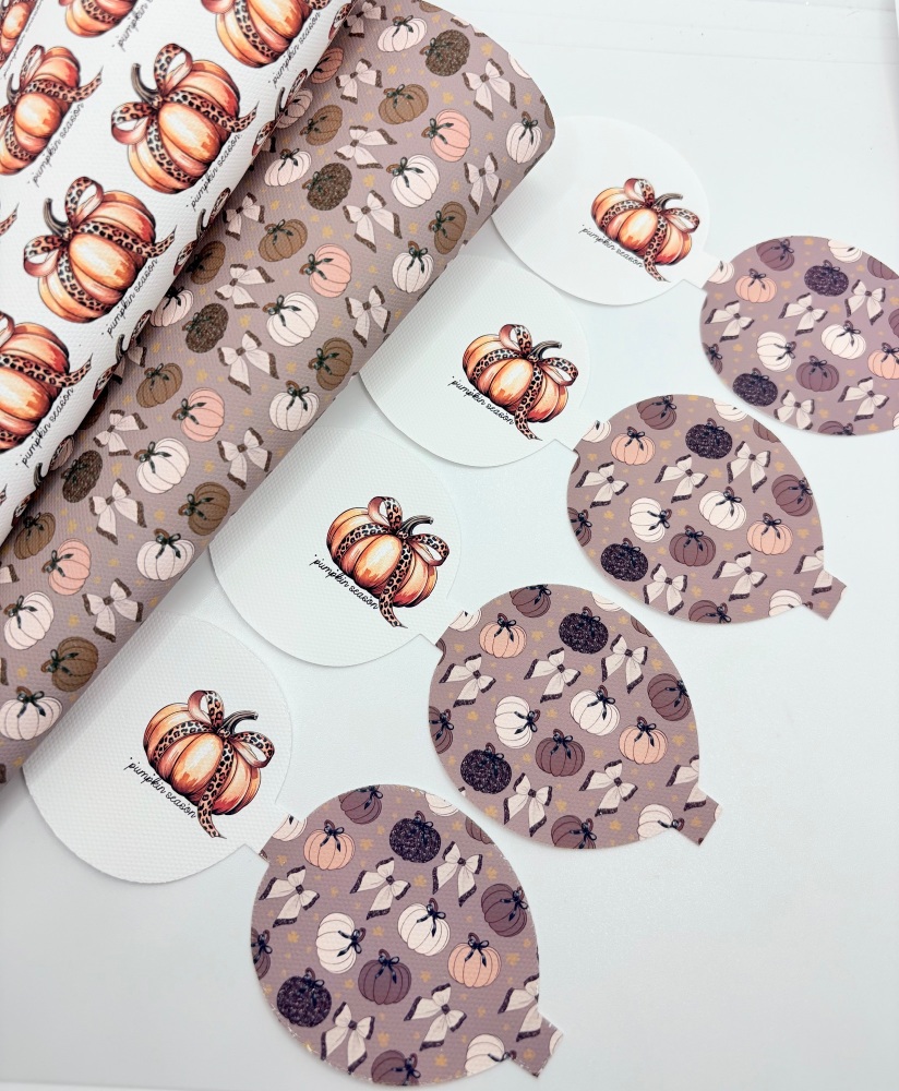 Pumpkin season autumn leopard halloween pre cut bow loop
