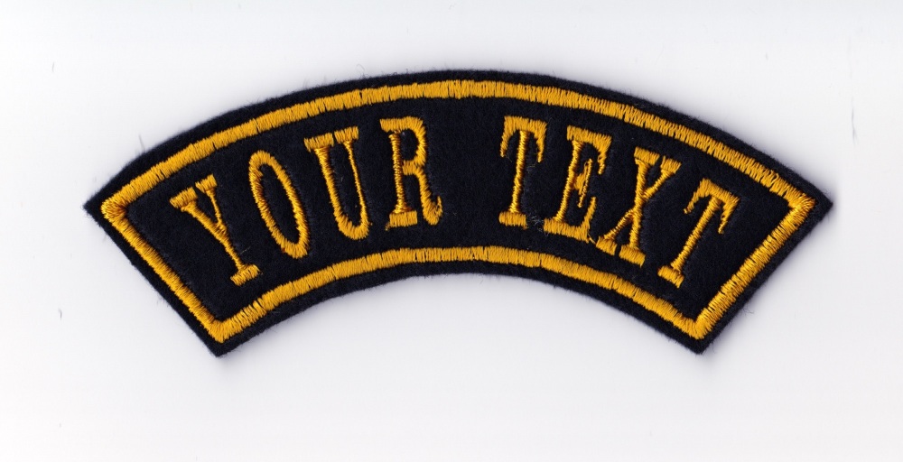 1 Line Custom Personalised Arched Shoulder Top Rocker Felt Patch